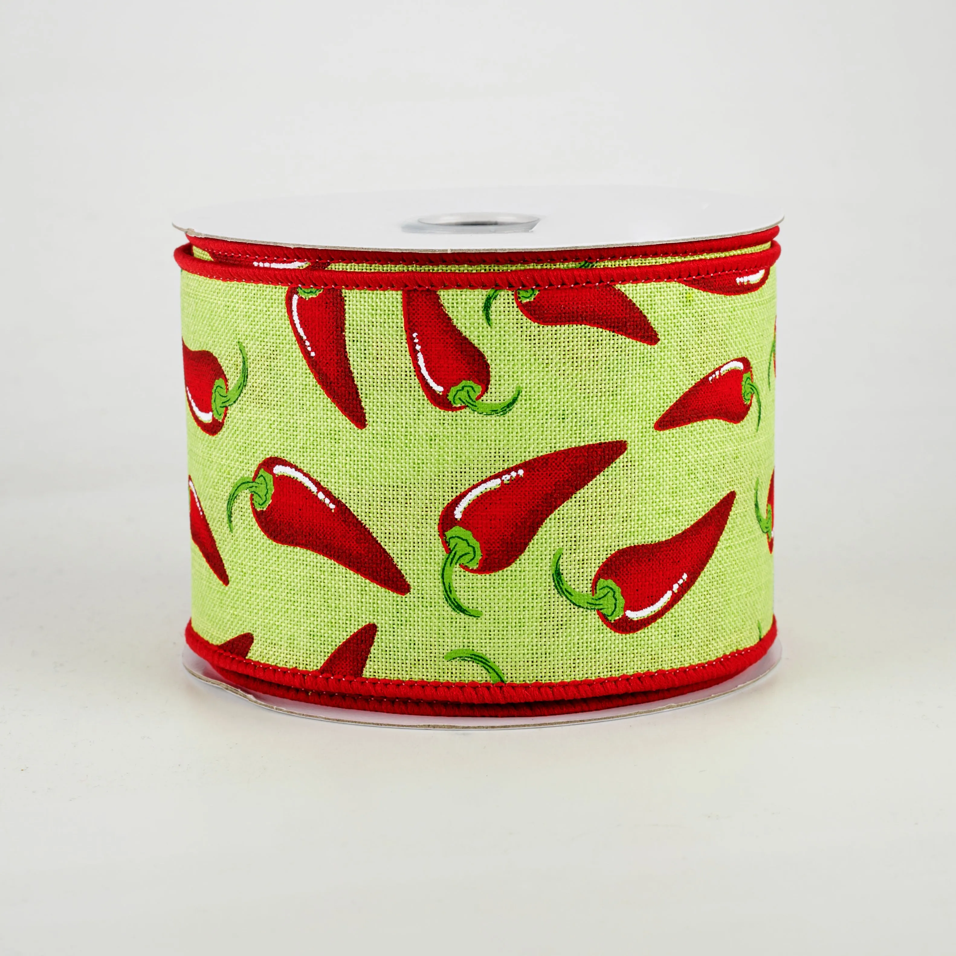 2.5" Chili Peppers Ribbon: Bright Green (10 Yards)