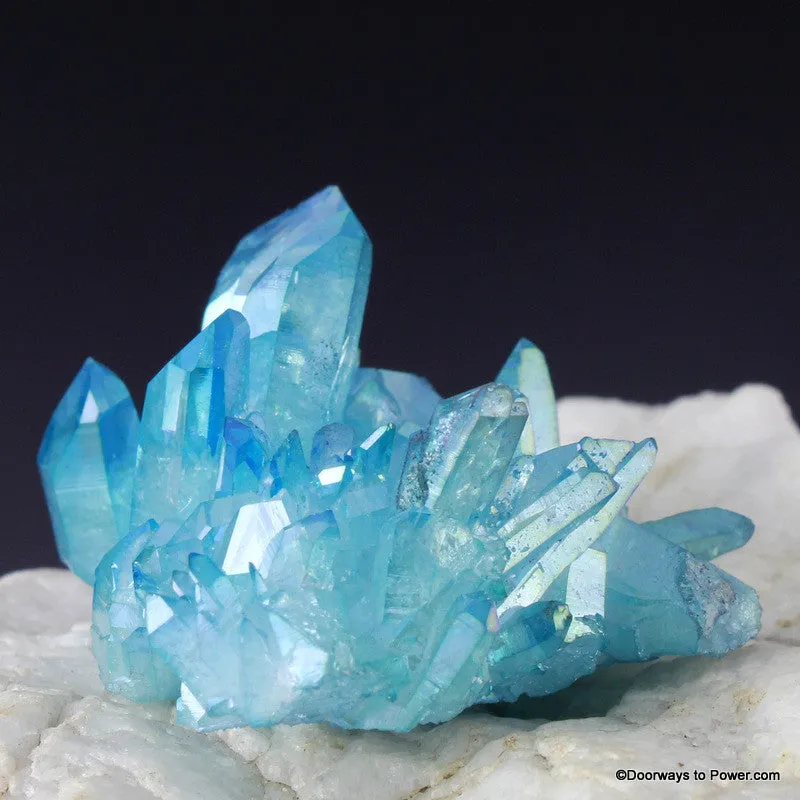 Aqua Aura Quartz Channeling Record Keeper Crystal Cluster AAC-10