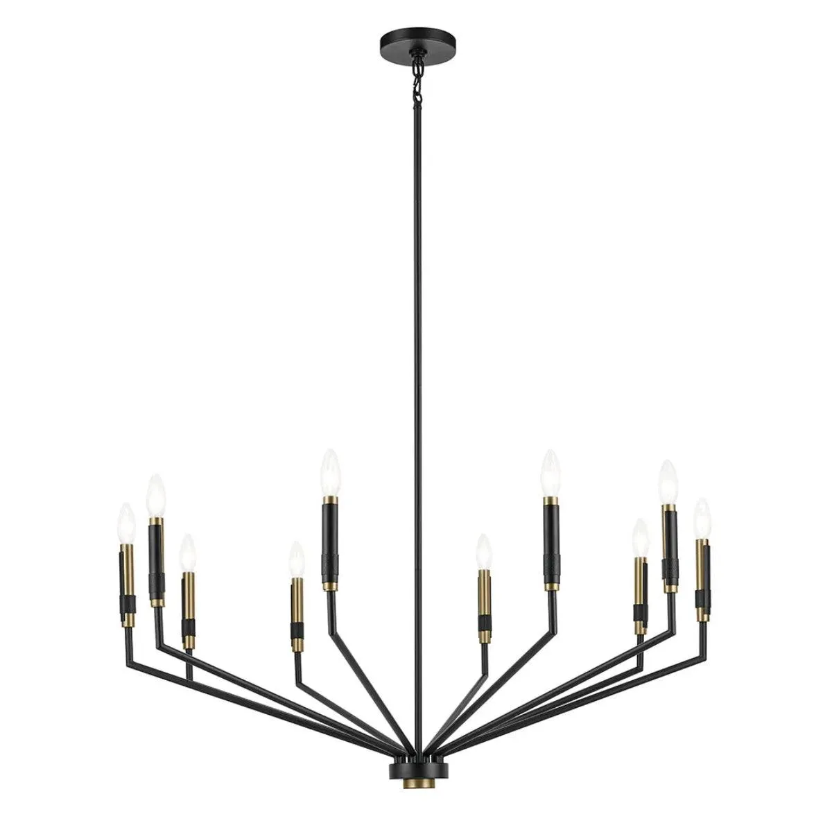 Armand 38" Armand 10-Light Chandelier 1-Tier, Black and bronze Finish