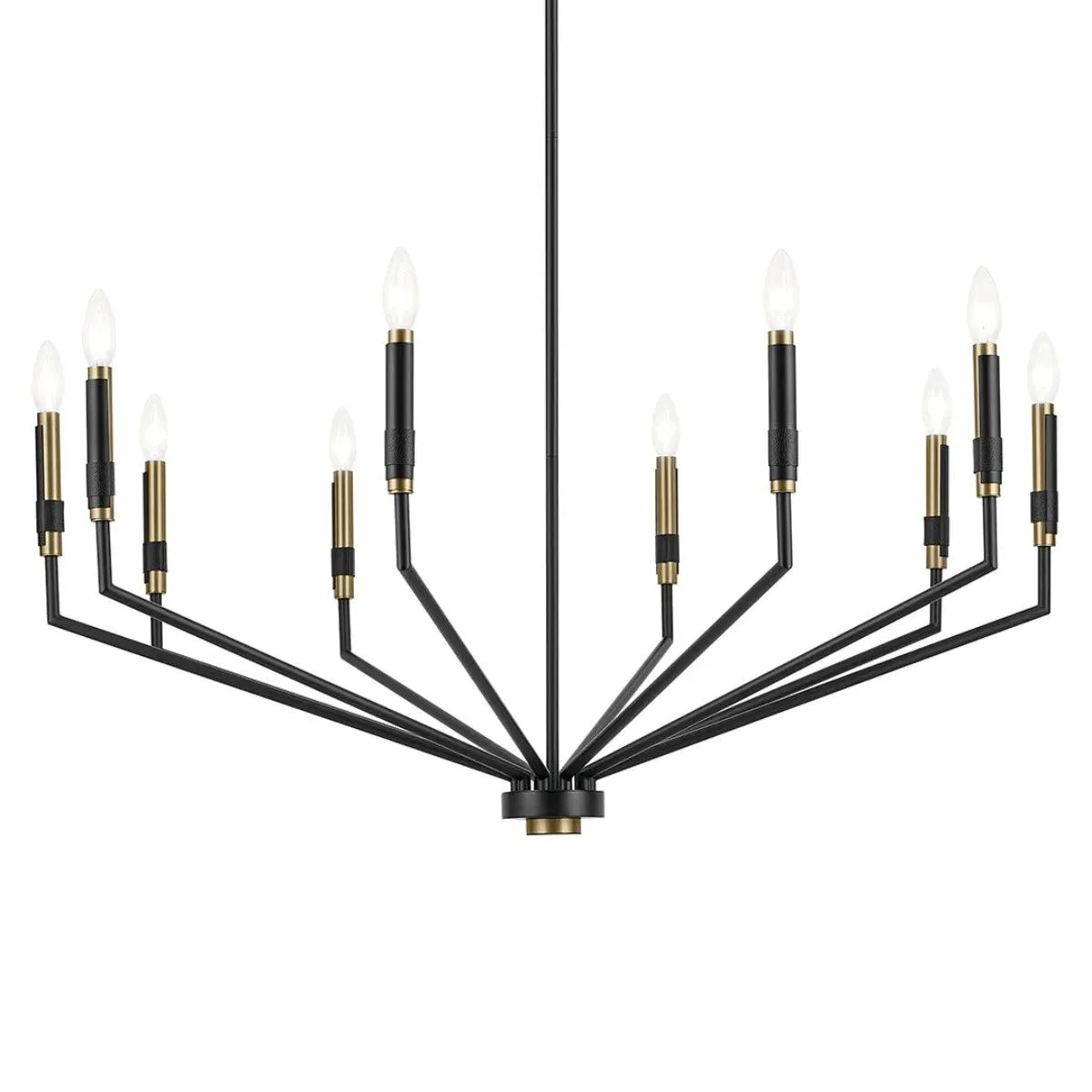 Armand 38" Armand 10-Light Chandelier 1-Tier, Black and bronze Finish