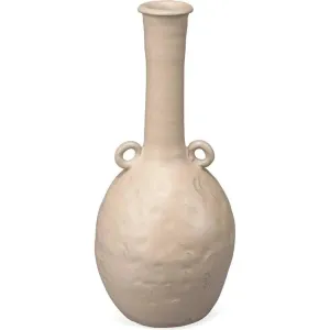 Beige Ceramic Babar Vase - Coastal Decor - Small