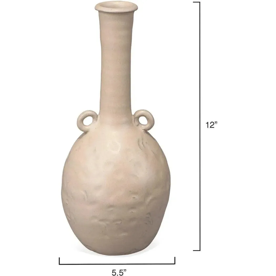 Beige Ceramic Babar Vase - Coastal Decor - Small