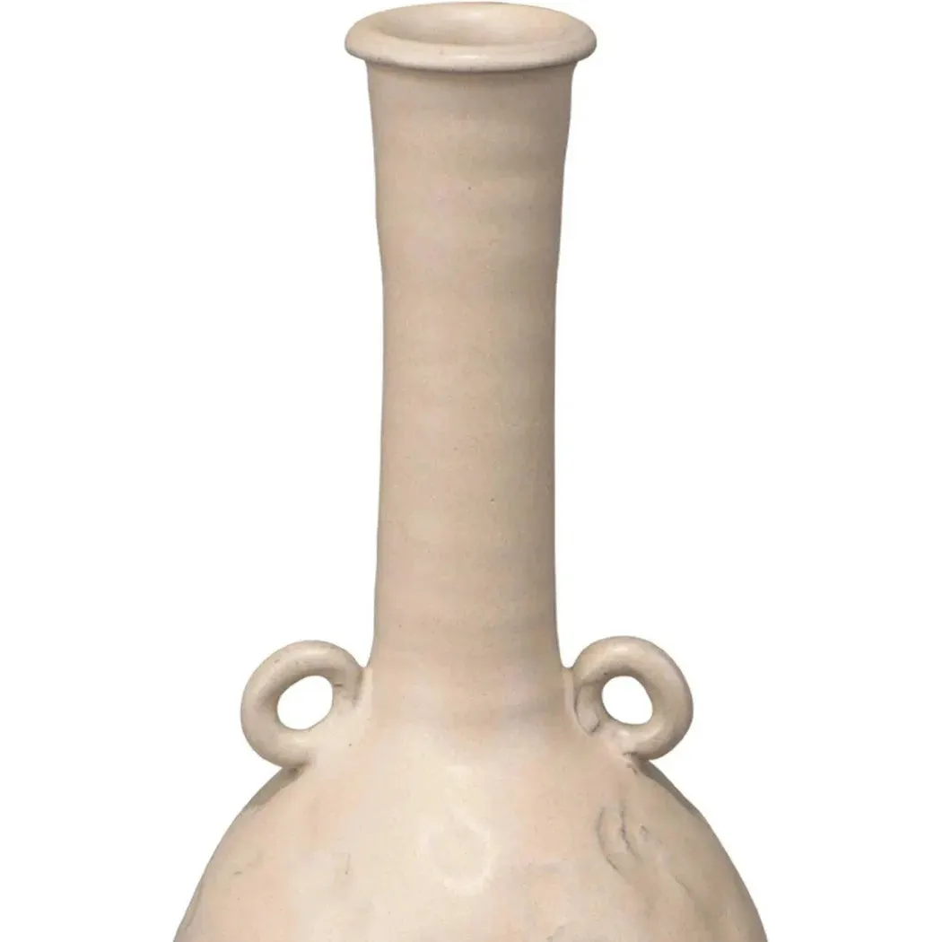 Beige Ceramic Babar Vase - Coastal Decor - Small