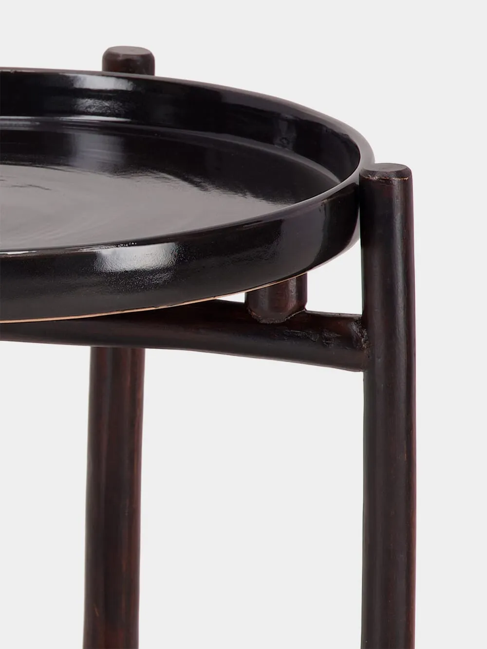Black Mida Dark Brown Wood Table