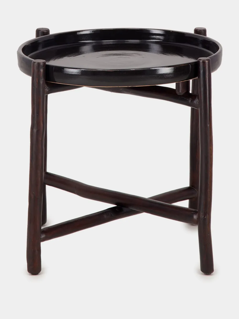 Black Mida Dark Brown Wood Table