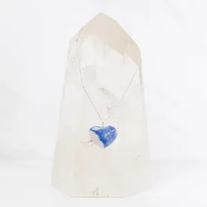 Blue Aventurine heart  necklace on a sterling silver chain