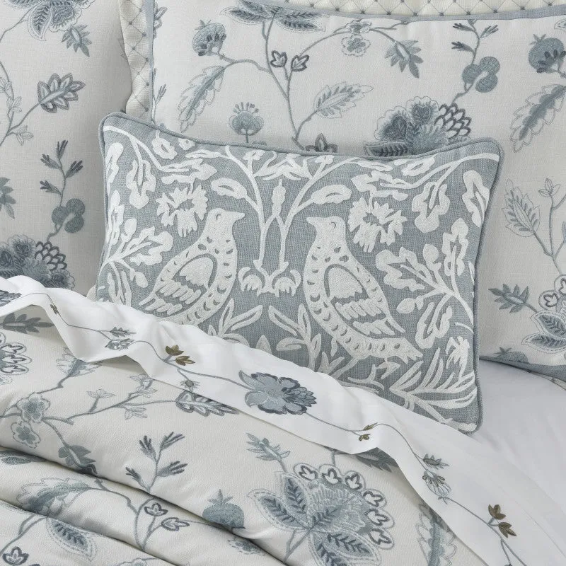 Blue Garden Boudoir Decorative Throw Pillow