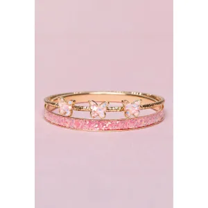Boutique Chic Butterfly Bangles for Kids, 2 Count