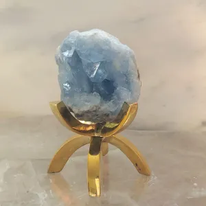 Celestite with Brass Stand