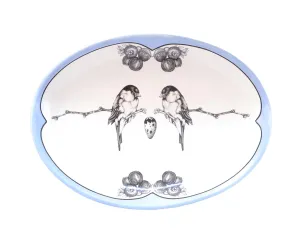 Chickadee and Quail Egg Oval Platter