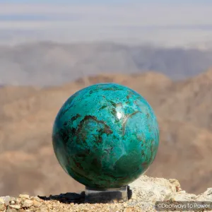Chrysocolla Crystal Gemstone Sphere Ball 4.5" Peru "Gentle Healer"