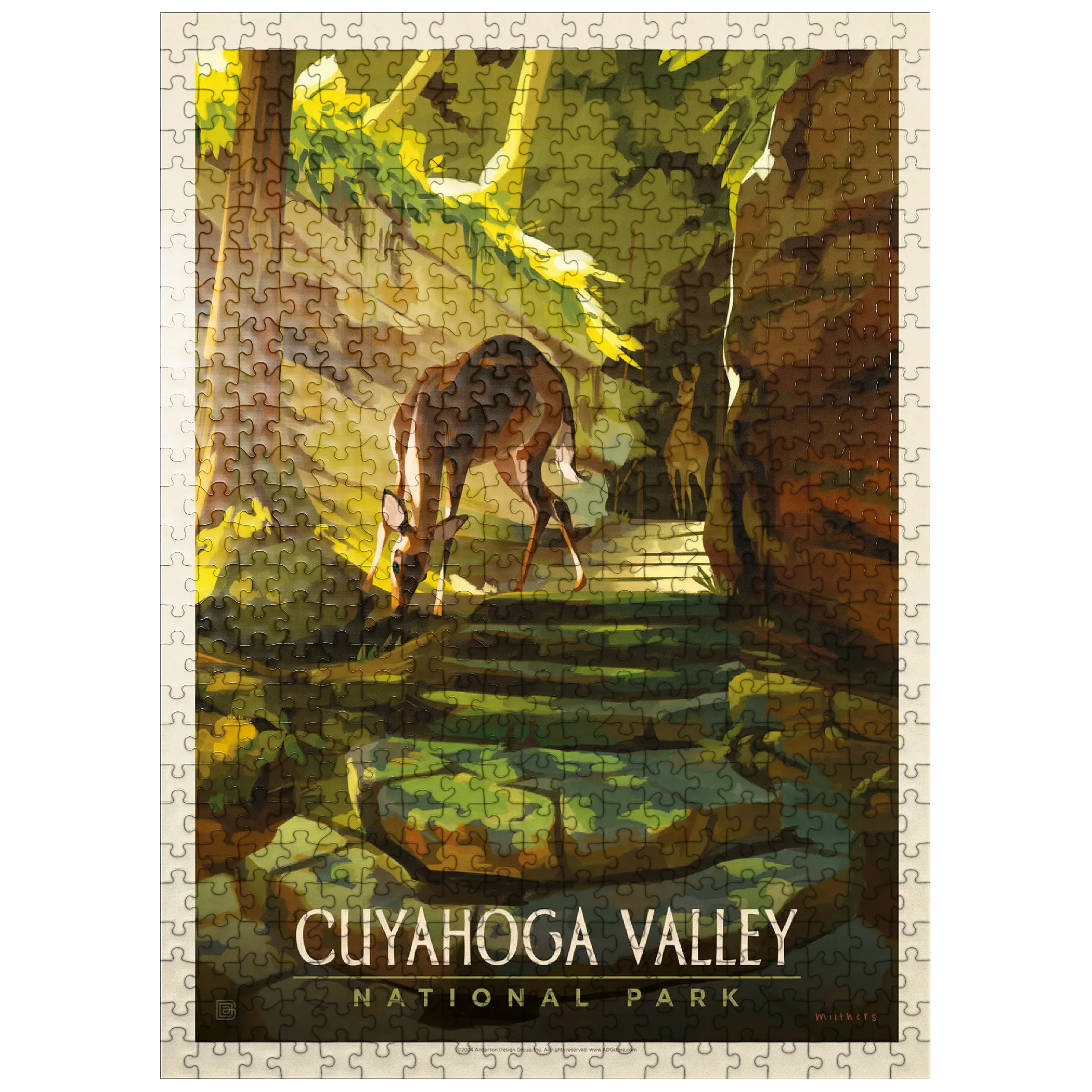 Cuyahoga Valley National Park: Daybreak Deer, Vintage Poster