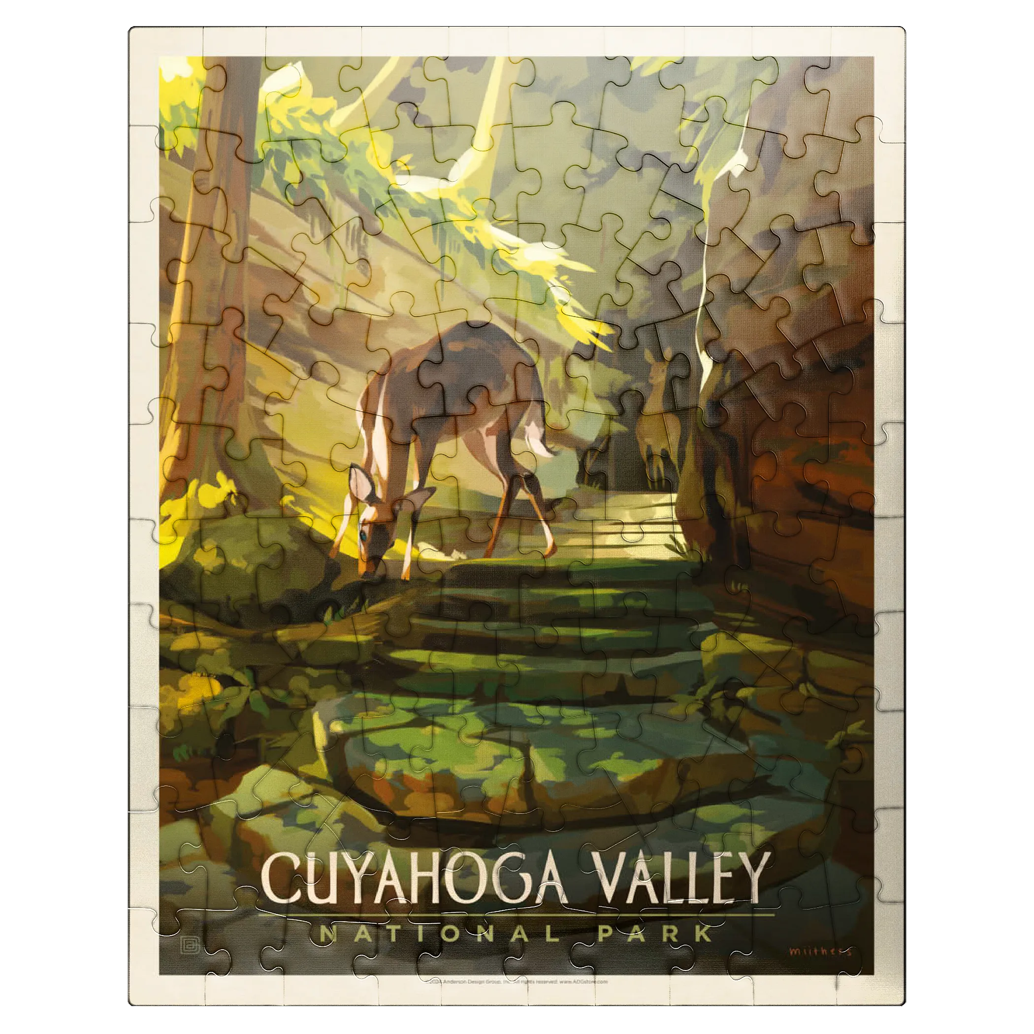 Cuyahoga Valley National Park: Daybreak Deer, Vintage Poster