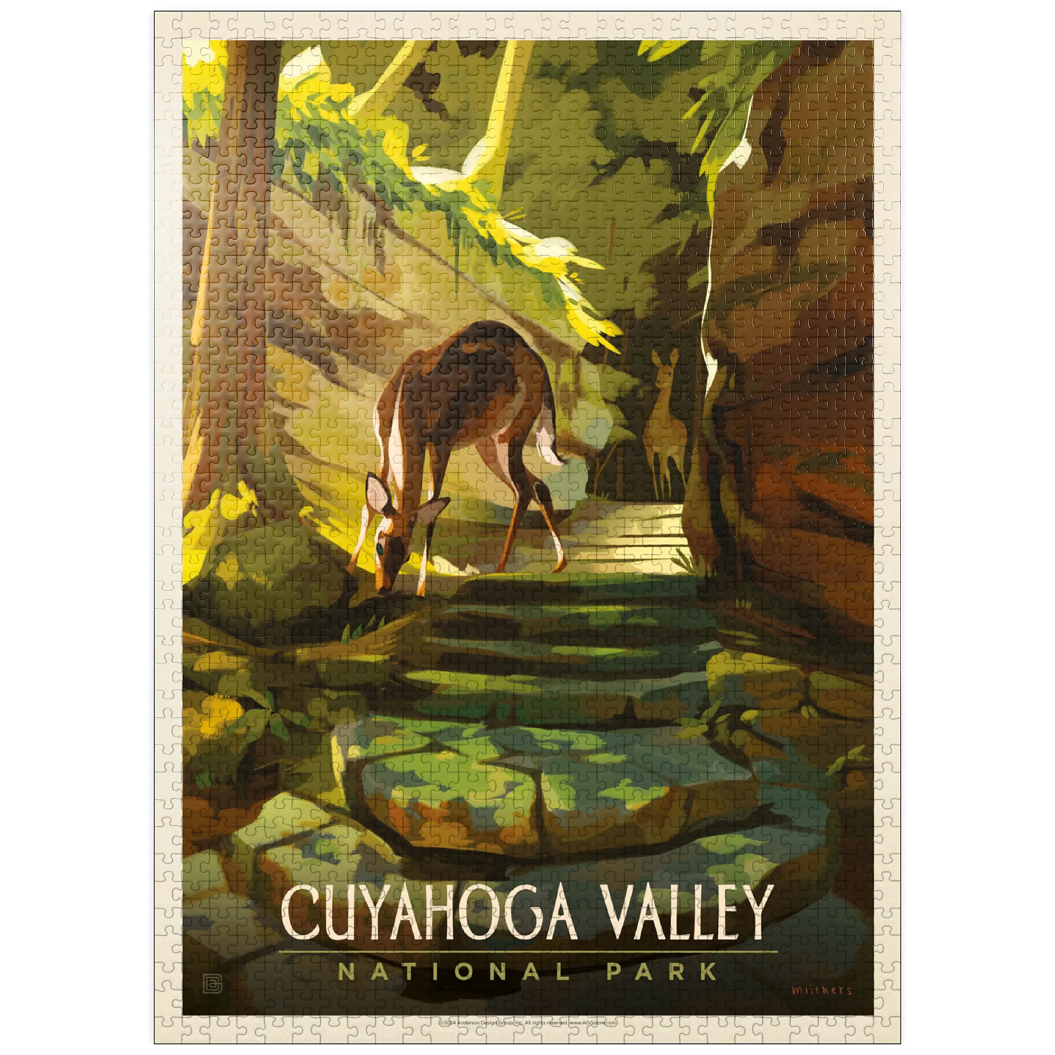 Cuyahoga Valley National Park: Daybreak Deer, Vintage Poster