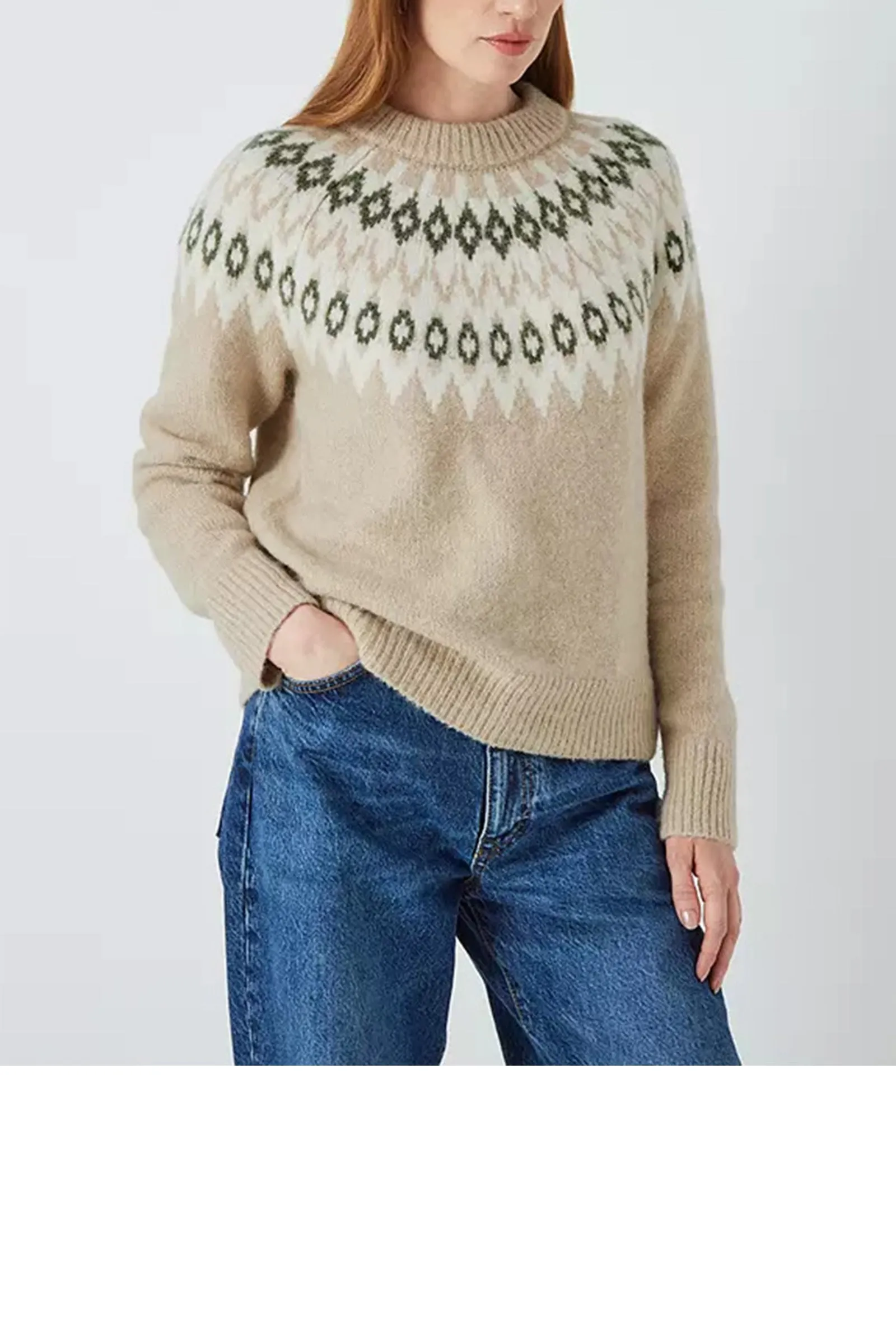 Fair Isle Sweater, Natural