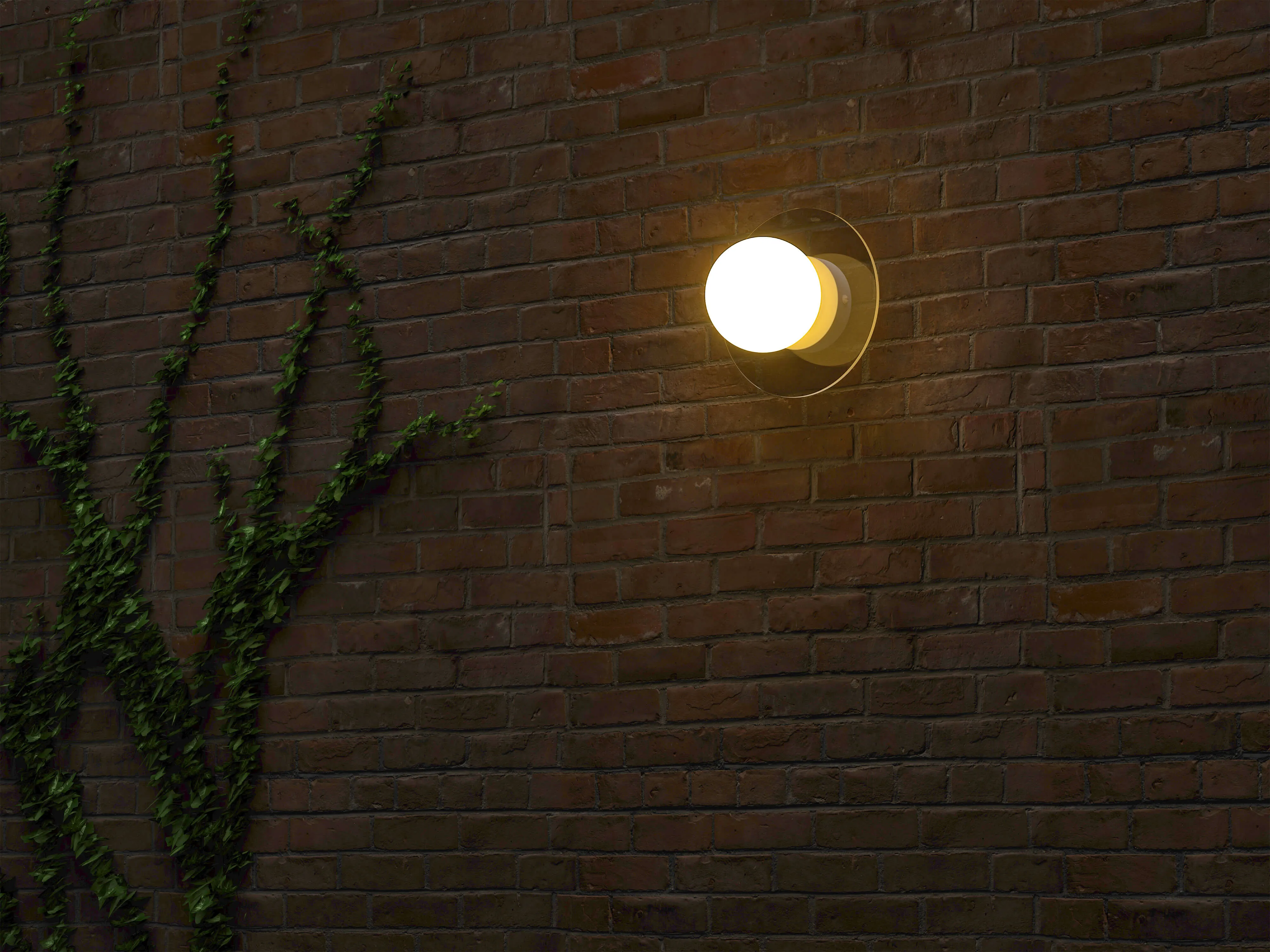 Glass opal disk wall light