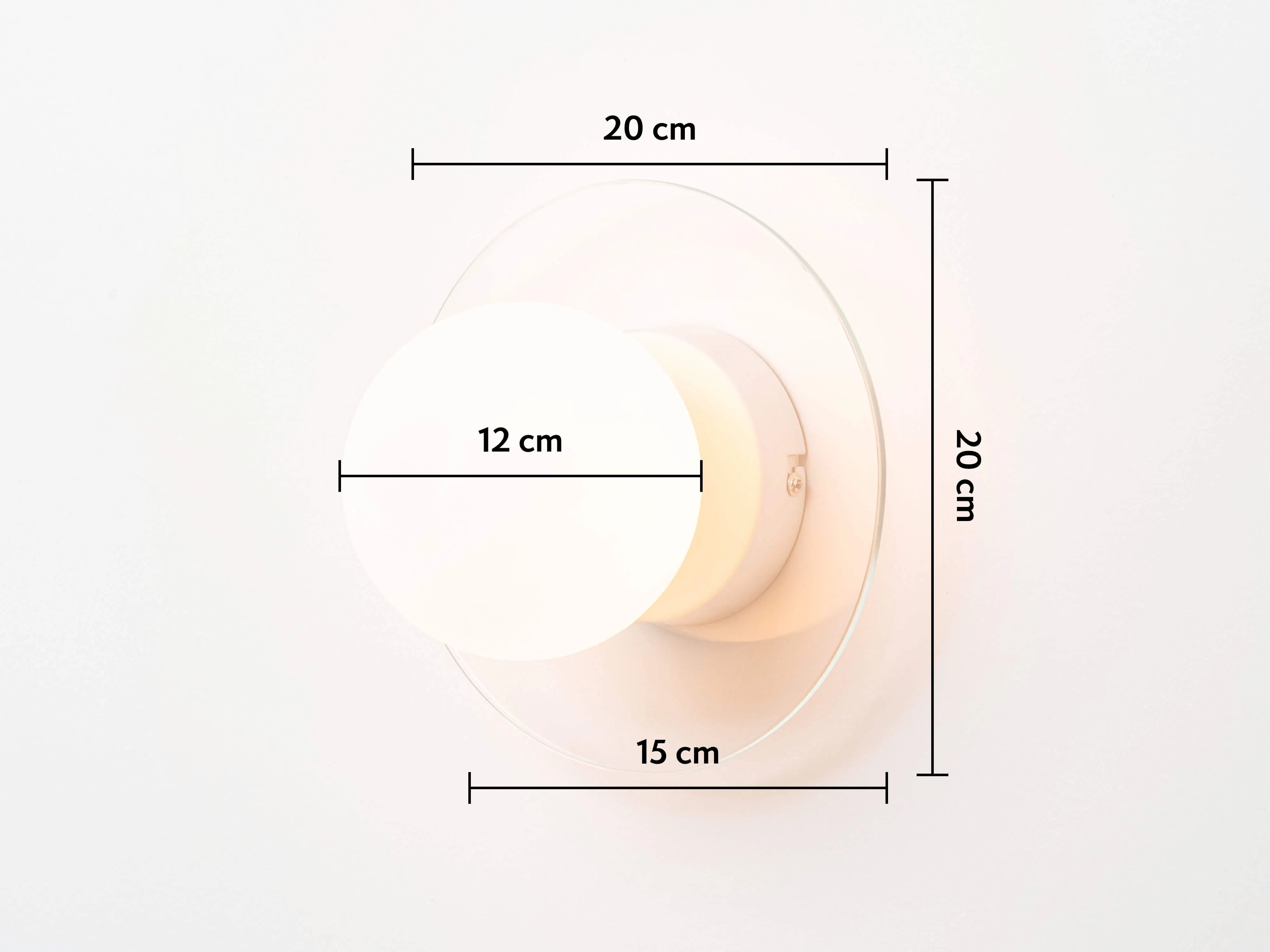 Glass opal disk wall light