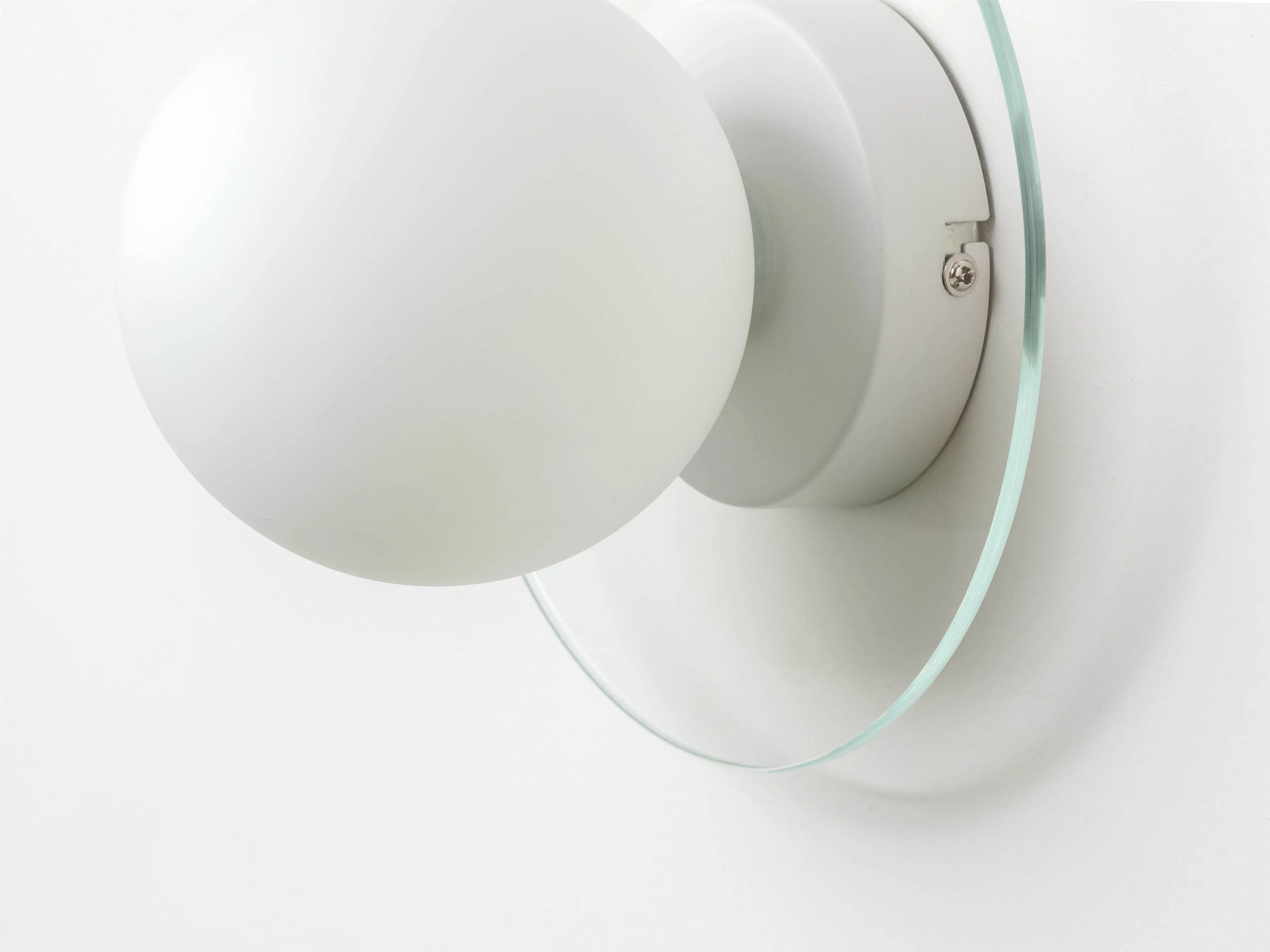 Glass opal disk wall light