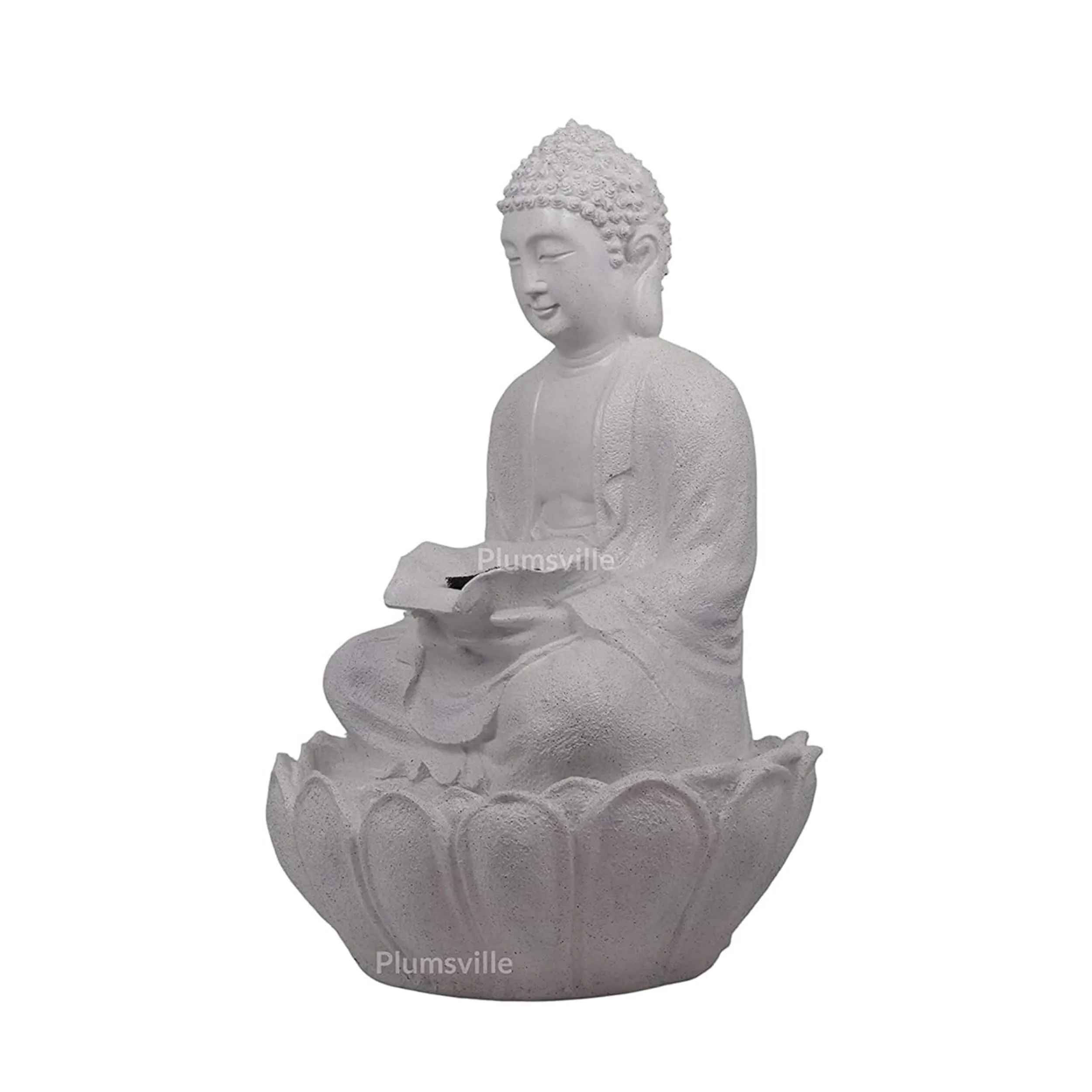 Lotus Buddha Water Fountain for Home, Office, Garden Large Size Water Fountain Items for Living Room | Bedroom | (Pure White)