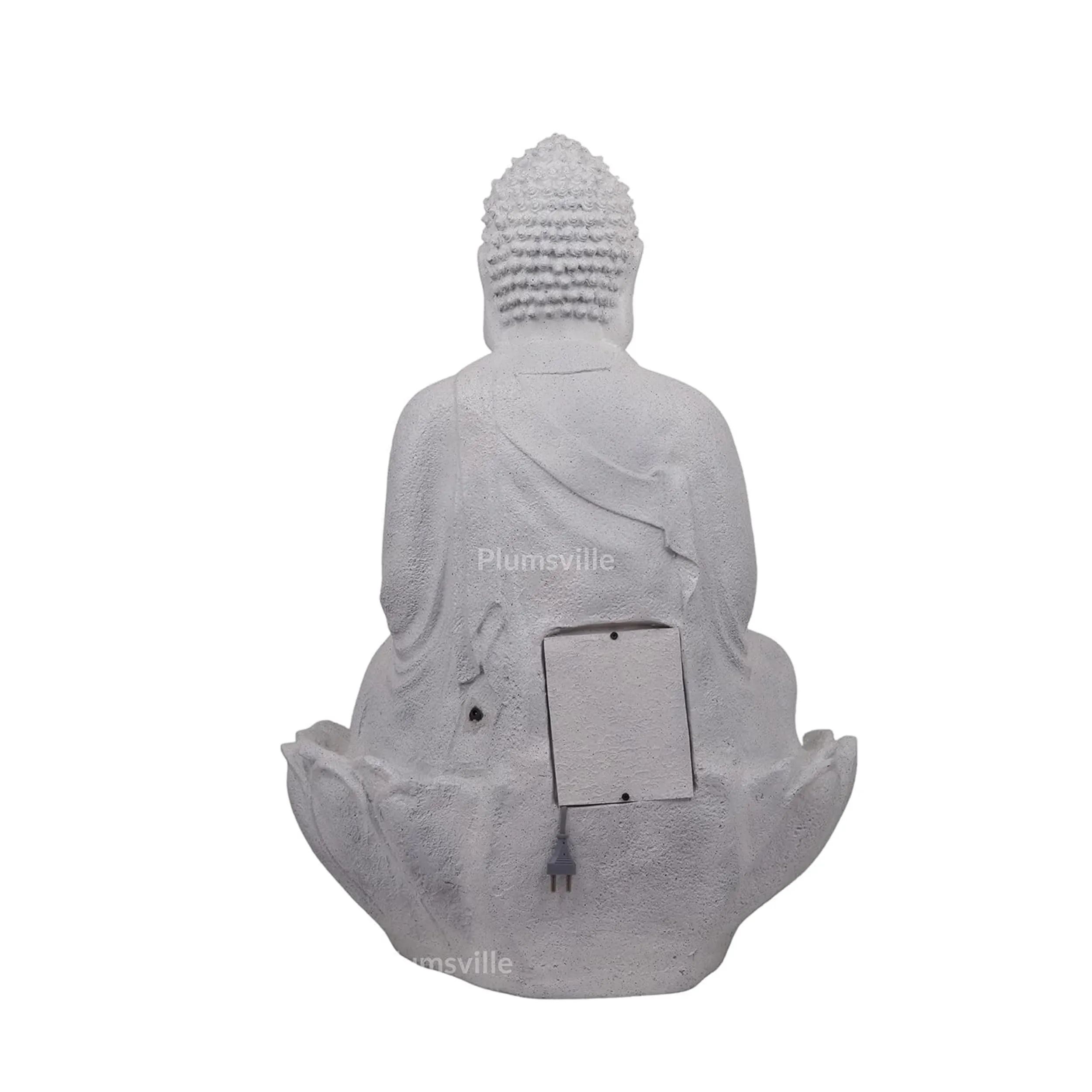 Lotus Buddha Water Fountain for Home, Office, Garden Large Size Water Fountain Items for Living Room | Bedroom | (Pure White)