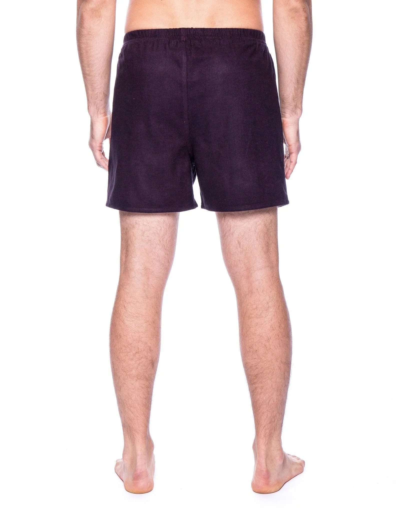 Men's 100% Cotton Flannel Boxers - 2 Pack - Herringbone Blue/Fig-Black