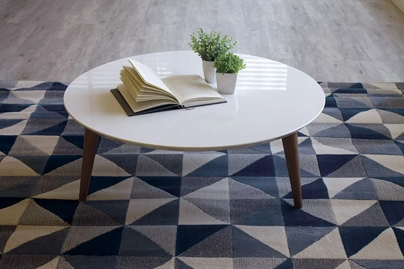 Moore 23.62" Round Low Coffee Table in White