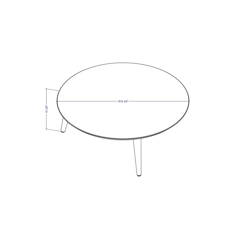 Moore 23.62" Round Low Coffee Table in White