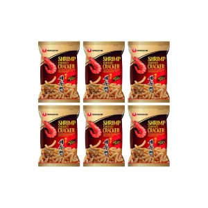 Nongshim Shrimp Flavoured Cracker Hot & Spicy 75g (Pack of 6)