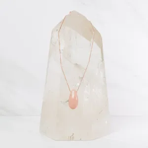 Peach Moonstone teardrop necklace