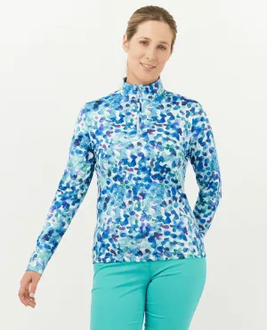 PURE GOLF  Serenity Quarter Zip 441 Dappled Ocean