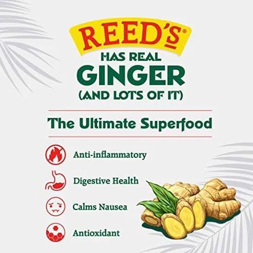 Reed's, Zero Sugar Extra Ginger Beer, Great Tasting All Natural Certified Ketogenic Soda Drink (12OZ Bottle)