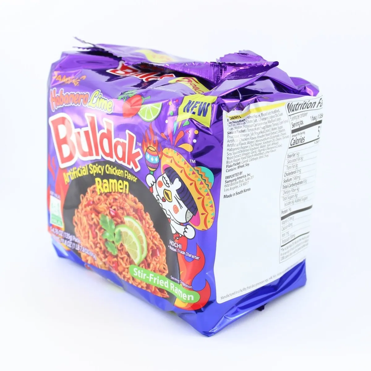 Samyang Buldak Habanero Lime Carbonara Flavor Ramen Spicy Korean Instant Noodle 10 Packs