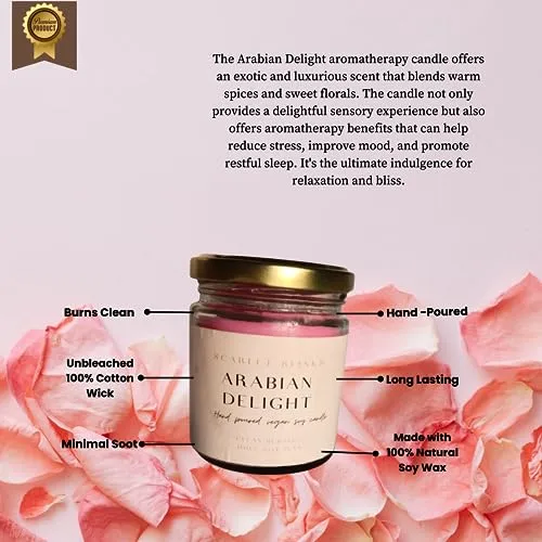 Scarlet Blinks Arabian Delight | Blue Mint Julep | Lavender Serenity | Soy Wax Candles | Aroma Therapy Candles | Burning Time:-45 HRS Pack of 3