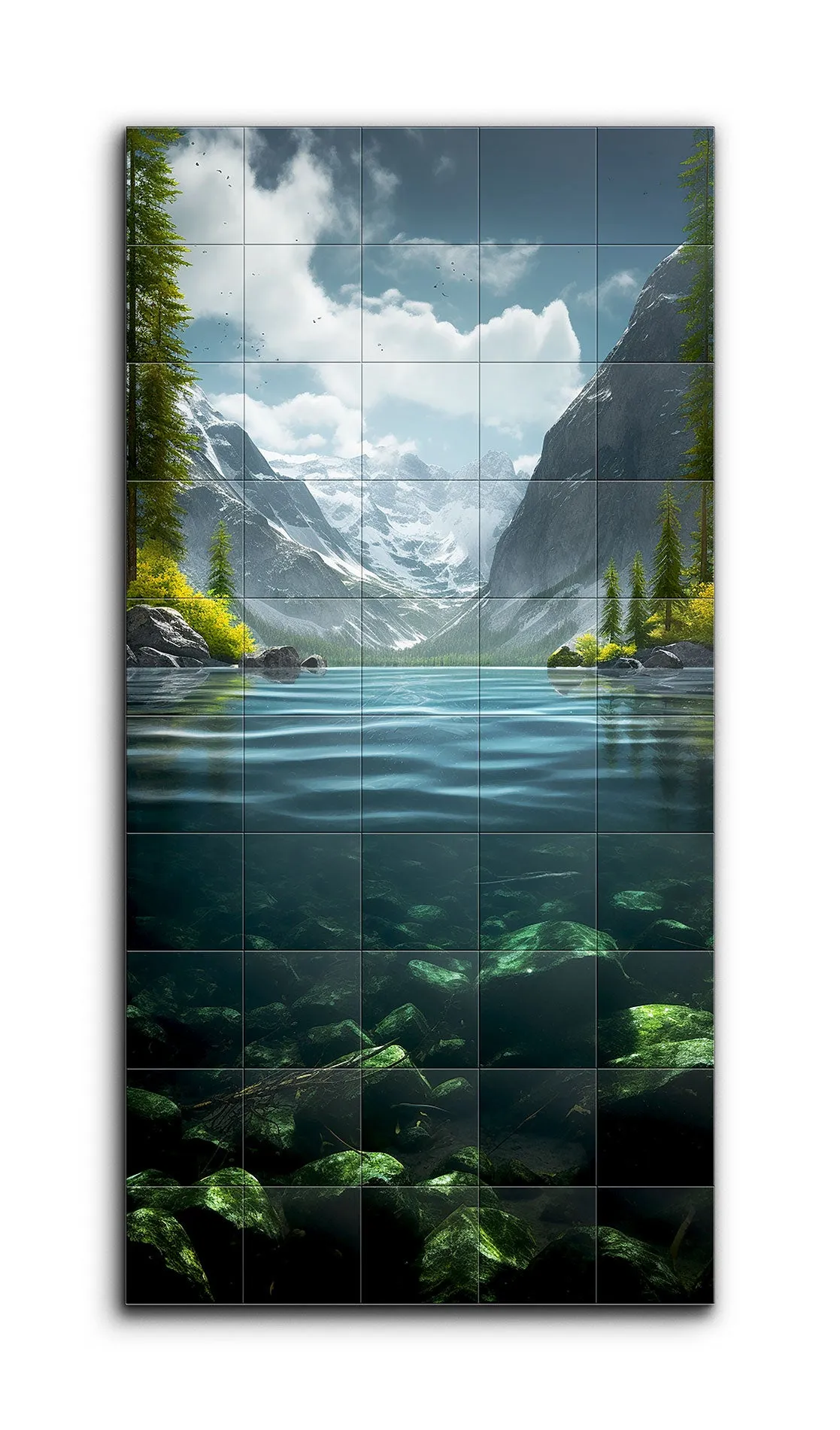 Serene Mountain Lake with Snow-Capped Peaks