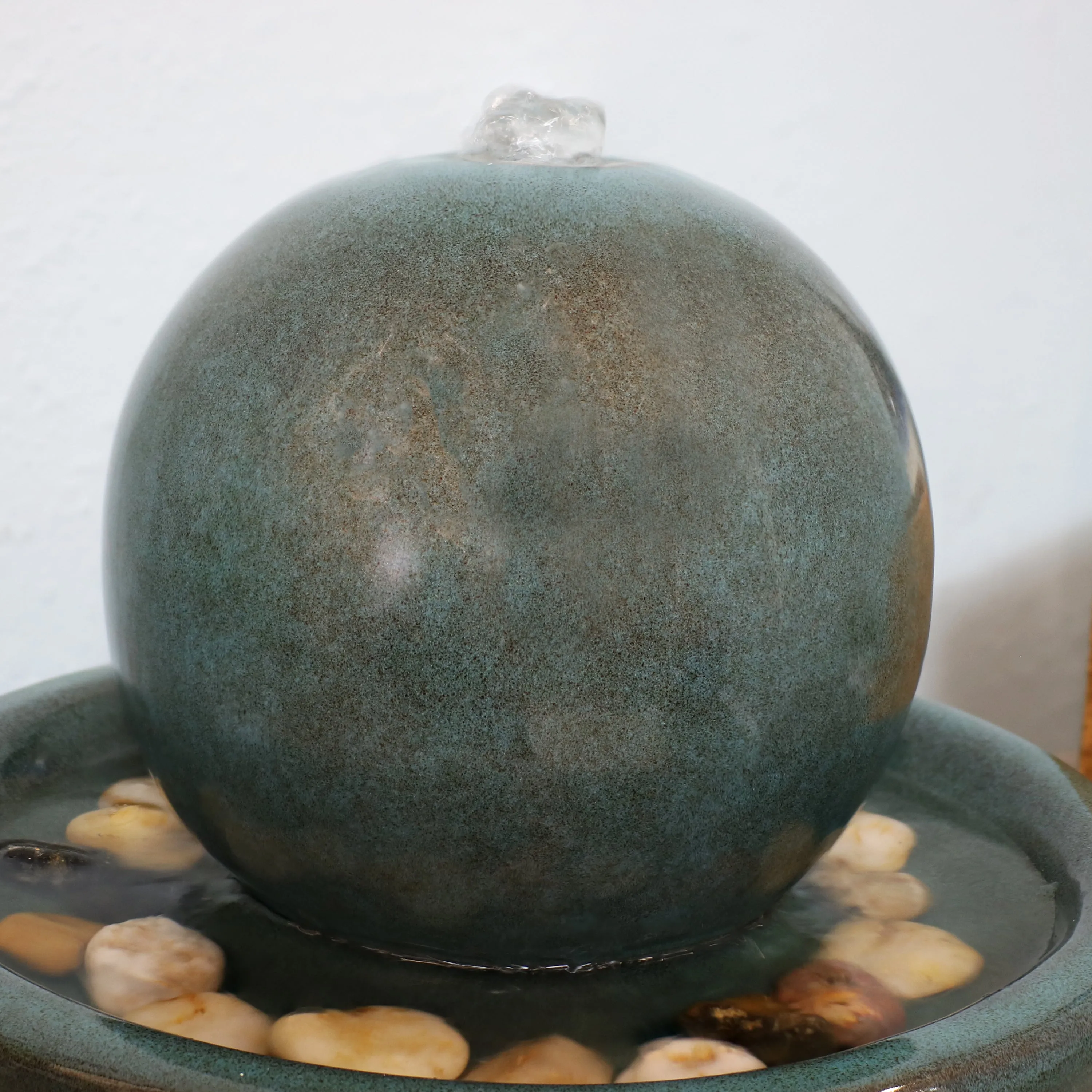 Sunnydaze Indoor Ceramic Tabletop Water Fountain with Orb - 7"