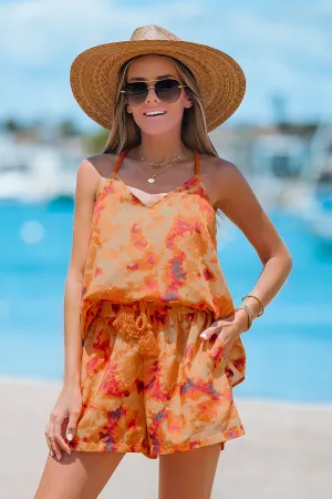 Tie-Dye Wash Tassel Tie Cami