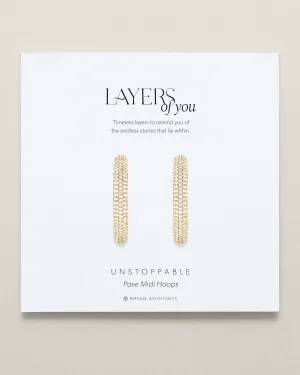 Unstoppable Pave Midi Hoop Earrings
