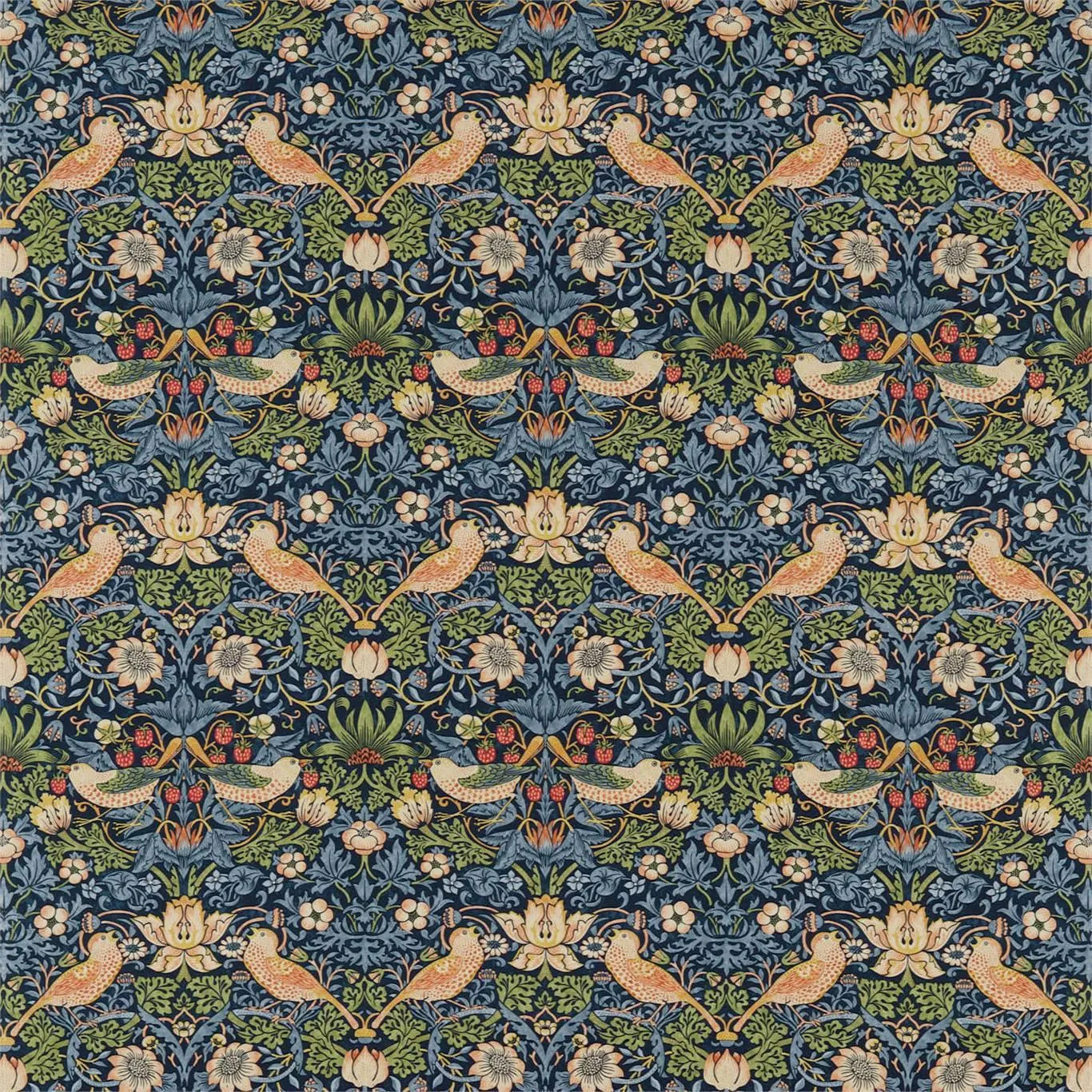 William Morris Fabric- Strawberry Thief Cotton