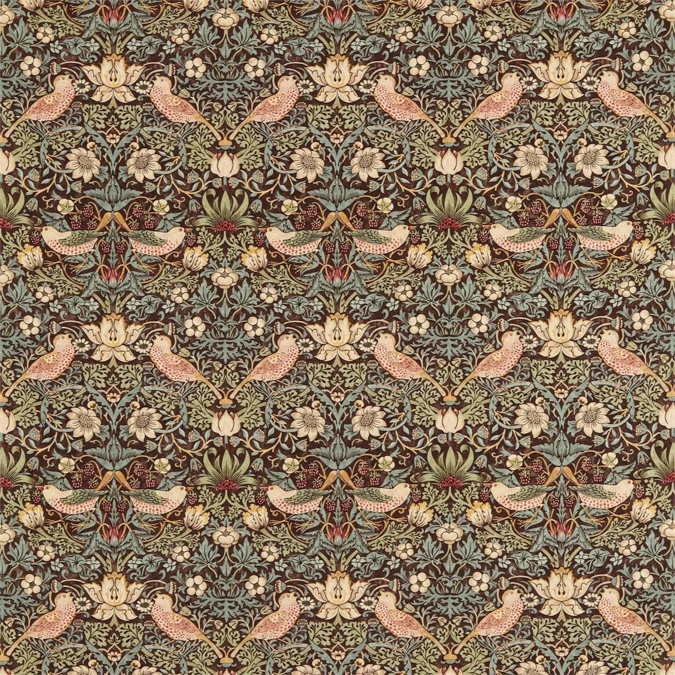 William Morris Fabric- Strawberry Thief Cotton