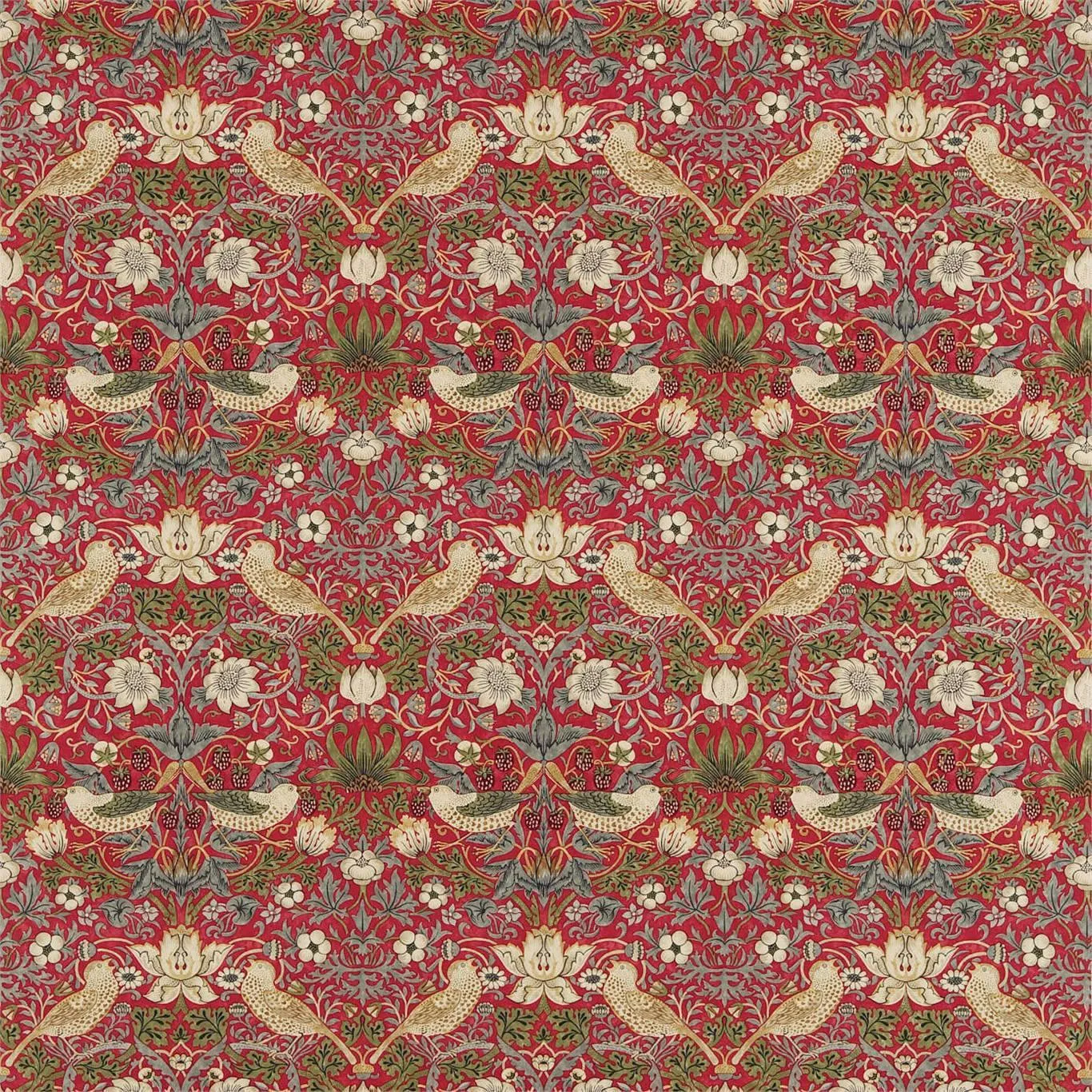 William Morris Fabric- Strawberry Thief Cotton