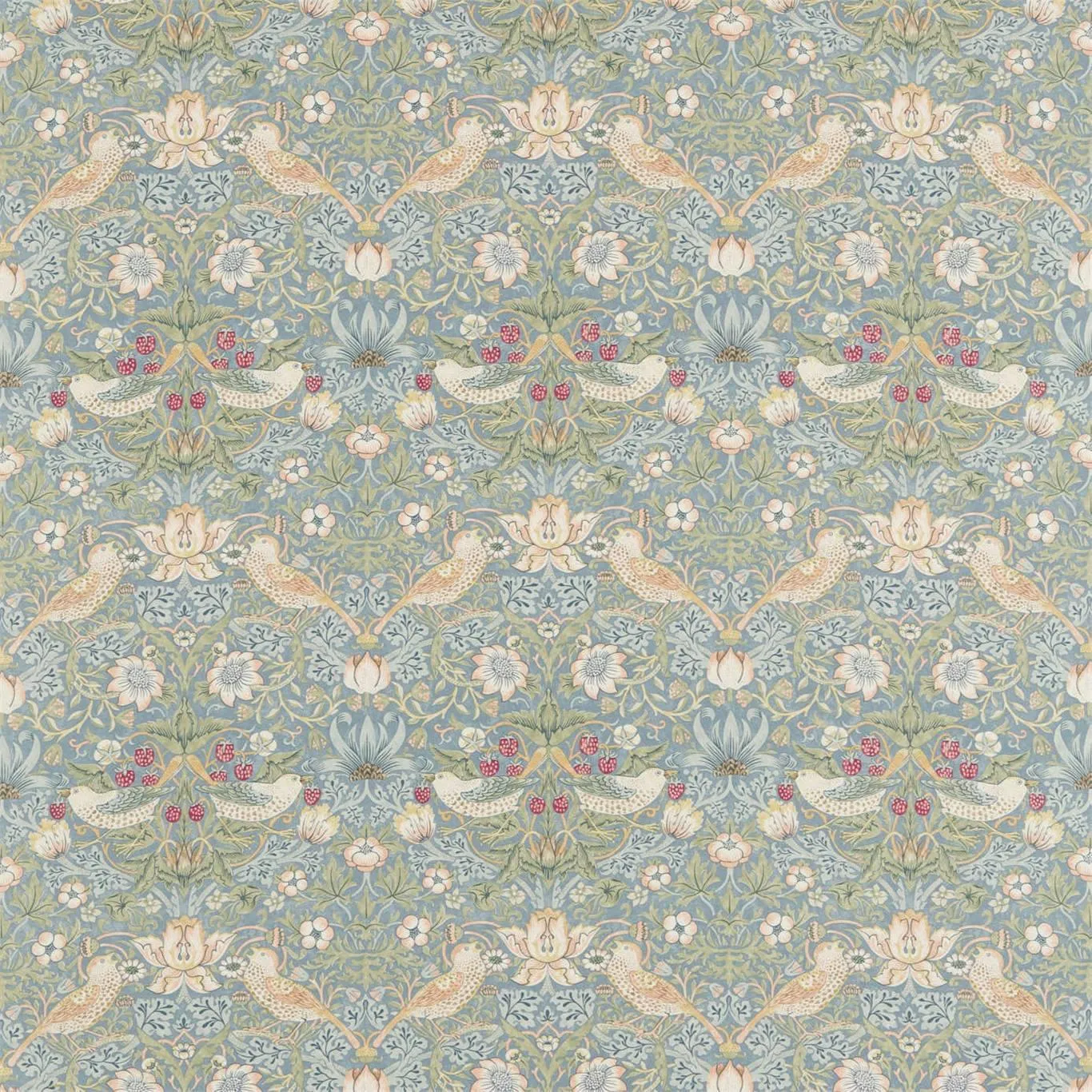 William Morris Fabric- Strawberry Thief Cotton